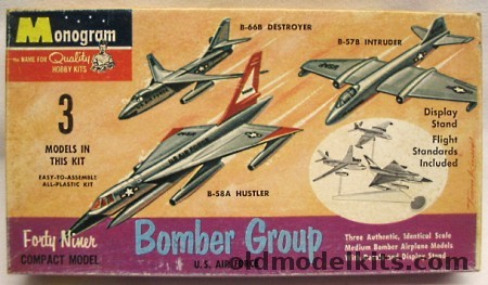 Monogram 1/240 Bomber Group - B-66A Destroyer/B-58 Hustler/B-57B Intruder, P408-49 plastic model kit